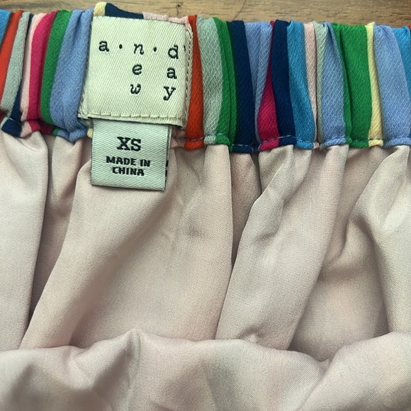 Bright Multicolored Striped Skirt with Ruffle hem - Picture 9 of 10